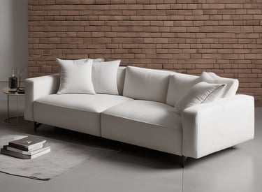 A comfortable sofa in a living room setting.