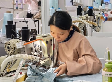 Automated production line manufacturing private label men’s boxer briefs with custom logos