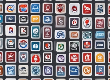 A person with glasses and a beard is sitting at a white desk, working on a laptop. They are wearing an orange t-shirt with text on it. The surroundings include a brightly colored office space with a predominantly yellow theme. There is a wall with the words 'Digital Agency' and a glass partition featuring playful icons.