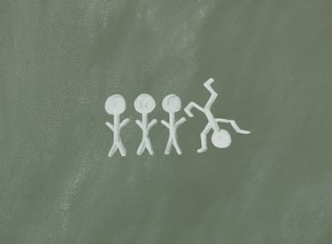 a chalkboard with a drawing of a man and a woman