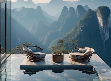 resort infinity pool overlooking mountains
