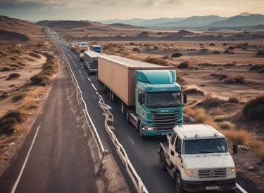 Aerial view of a large shipping yard filled with numerous colorful cargo containers arranged in neat rows. The containers display various company names and logos, with colors including blue, red, green, and yellow, creating a vivid patchwork. The scene is busy yet organized, indicative of a hub for goods transportation.