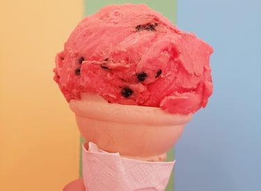 small scoop of watermelon sherbet