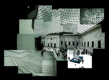 A large photo composition of the British Museum