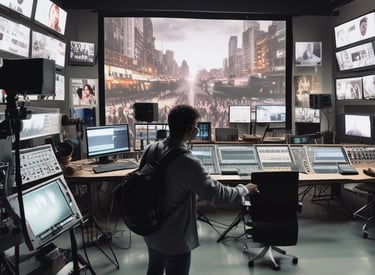 A team brainstorming ideas in a modern office setting.