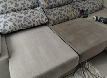 Higienização de Estofados Antes e Depois