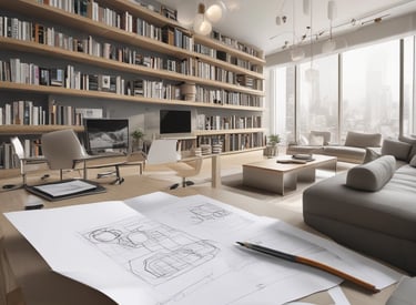 A vintage-style building with a sign on the rooftop featuring an illustration of a well-dressed man holding products. The facade includes arched windows adorned with decorative flowers. Additional signs with Chinese characters and the words 'TRADING COMPANY' give the scene a historic or retro commercial appearance.