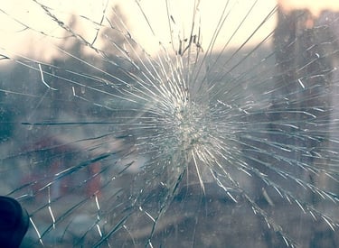 broken glass in window