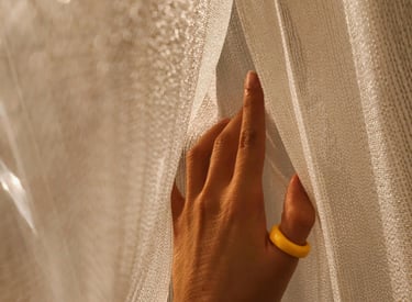 hand touching textile