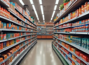 An aerial view of an industrial area featuring several buildings, construction vehicles, machinery, and a variety of scattered equipment. The surrounding landscape includes trees and vegetation, with a main road traversing the site.