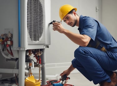 A sleek laptop screen displaying a vibrant, navy and electric blue website design.