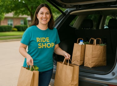 Ride & Shop assistant delivering groceries for a senior customer in Madison, Mississippi