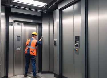 A selection of lift spare parts displayed neatly.