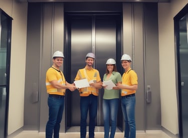 A technician performing maintenance on a lift.