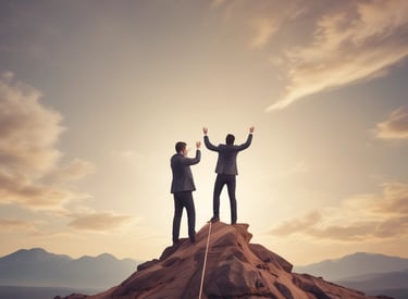 A 3D illustration featuring a series of shopping-related elements such as a shopping basket, a target, a lightbulb, a paper bag, and various charts or graphs. These objects are positioned on a dark green stepped platform, suggesting elements of business and marketing.