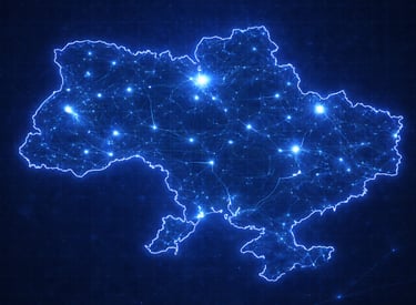 Экономическая карта Украины с цифровой сетью деловой активности