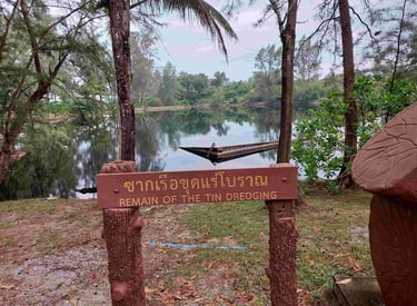 remains of the tin dredging khao lampi hat thai mueang national park