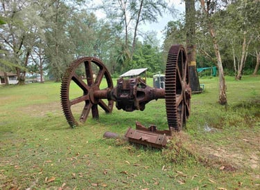 remains of the tin dredging khao lampi hat thai mueang national park