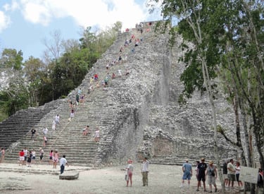 mexico coba archeological zone big pyramind