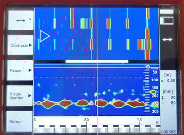 atelier arbeo relevé ferroscan pour repérage des aciers poutre ou dalle en béton armé  expertise