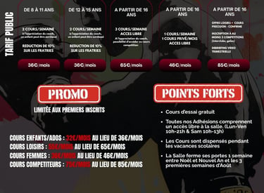 Tarifs Précision Boxing Club