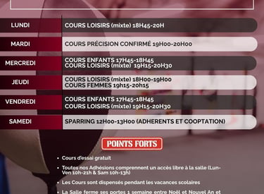 Agenda Précision Boxing Club