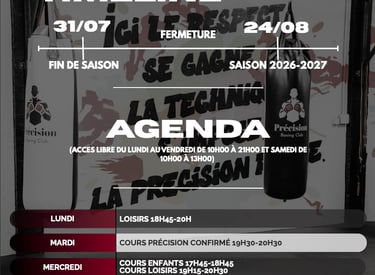 Planning Précision Boxing Club