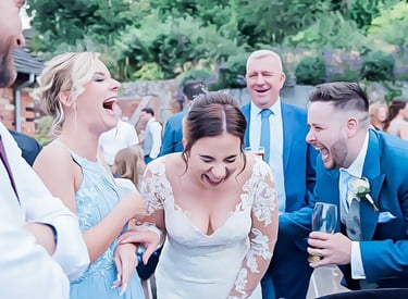 laughing bride