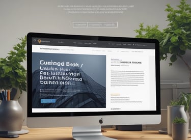 Before and after view of a website transformation with a dark navy background.