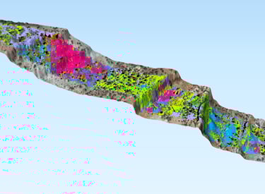 Open pit mine mineral map