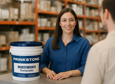 Personal atendiendo al publico con un balde de prinkstone