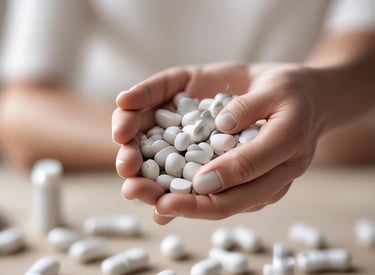 A close-up 3D realistic image of a translucent rotating DNA helix with blue clinical lighting and microscopic particles floating around.