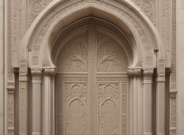 A historic stone building with arched windows and ornate architectural details. A Turkish flag flies atop the structure, and there is an entrance with a sign above it. The sky in the background is partly cloudy.