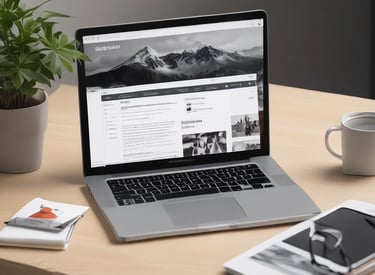 A team collaborating over laptops and digital devices in a modern office.