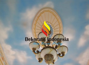 Jasa Cat Motif Awan Plafon Hotel