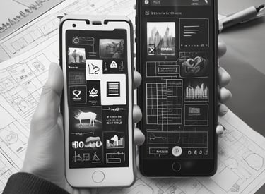 A close-up view of packaging with large, bold text partially visible. The design features a mix of patterns, with dots and textured surfaces. The dominant color scheme is grayscale.