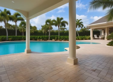 loungers near swimming pool