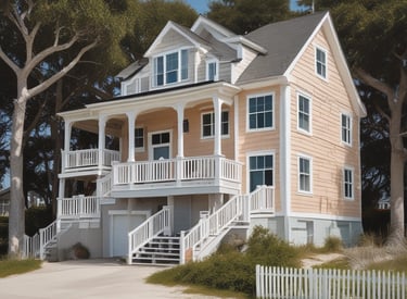 People are working on the interior renovation of a room that appears to be under construction. A worker on a scaffold is painting the ceiling, while others are seated or discussing the progress. The room has smooth, gray walls with arched recesses and a modern design vibe. There are tools and materials scattered around, including a ladder, paint cans, and some rocks or construction debris on the floor. Overhead, stylish pendant lights provide illumination as natural light streams in from windows.