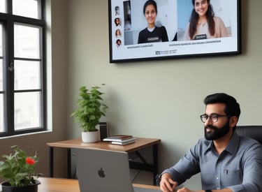 A hand is holding a card with text that reads 'we are NATION'. The card includes a red square symbol and additional text 'Empower Africa.' and a URL 'nation.africa'. The background features an orange and dark pattern.
