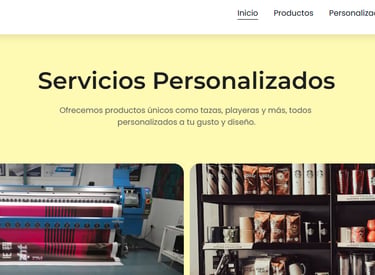 Una tienda en línea de una imprenta la cual muestra sus productos y servicios