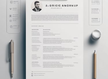 A professional creating a sleek, modern resume on a laptop.
