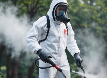 Professional technician inspecting a commercial kitchen for pest control solutions.