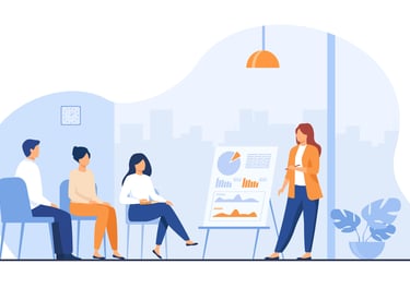 A person training a group of people