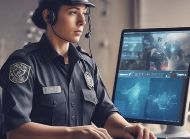 A humanoid robot with large, expressive eyes stands prominently, capturing attention in a tech event setting. People in business attire are visible in the background, engaged in conversation and examining displays. The scene is vibrant with a backdrop that features the phrase 'Connected All Over Europe' in bold pink lettering.