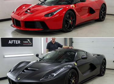 before and after paint job Ferarri