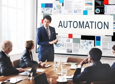 Business team strategizing the implementation of Automation Using AI