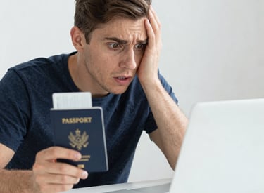 A family happily holding their passports about to depart on a cruise