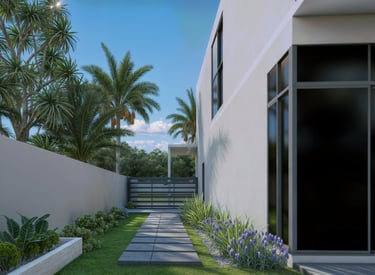 High-end residential landscape design in Trump Estates Dubai