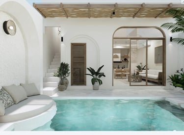 Courtyard with pool in a luxury villa