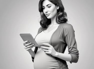 A confident woman using her smartphone in a cozy, stylish home office.